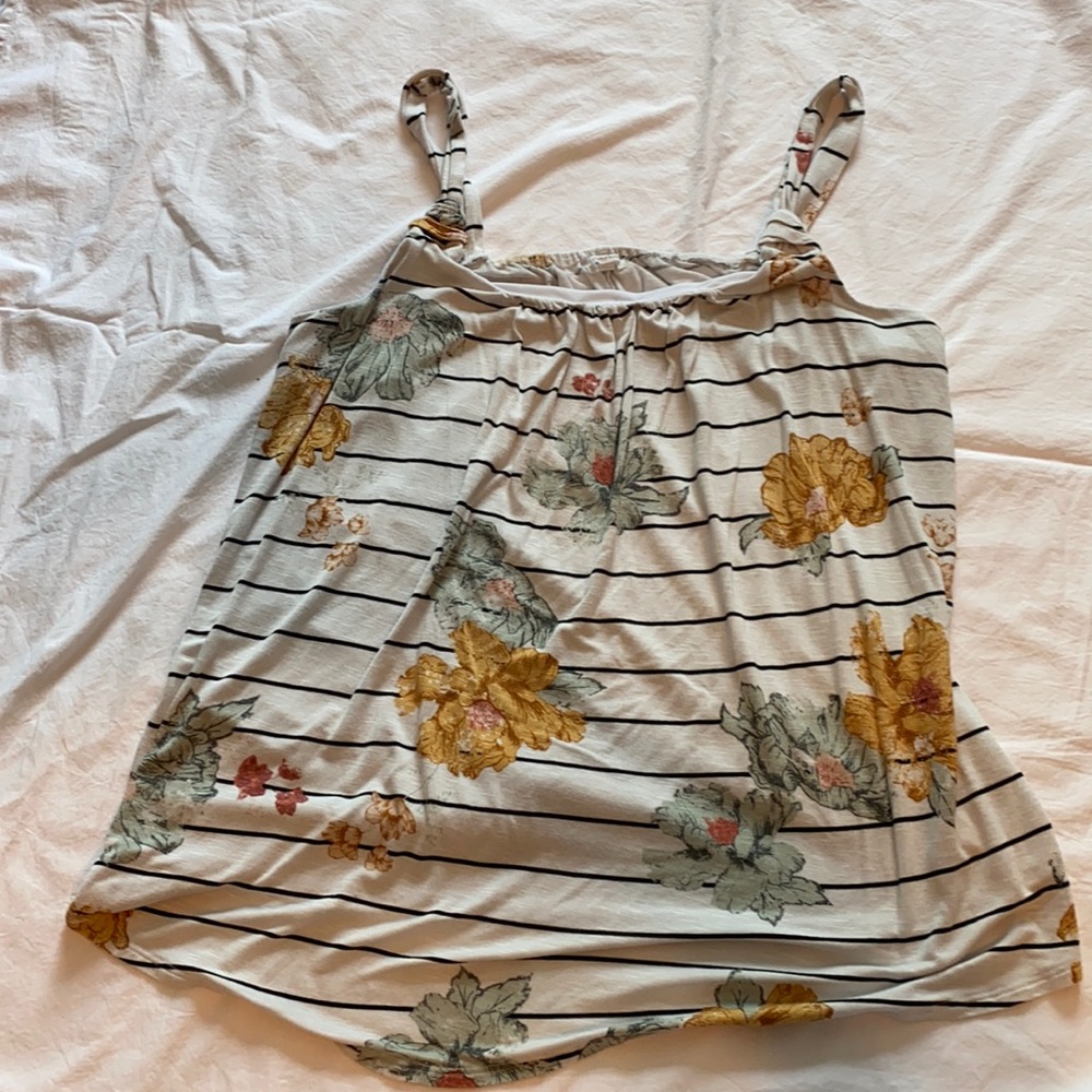 Floral striped top